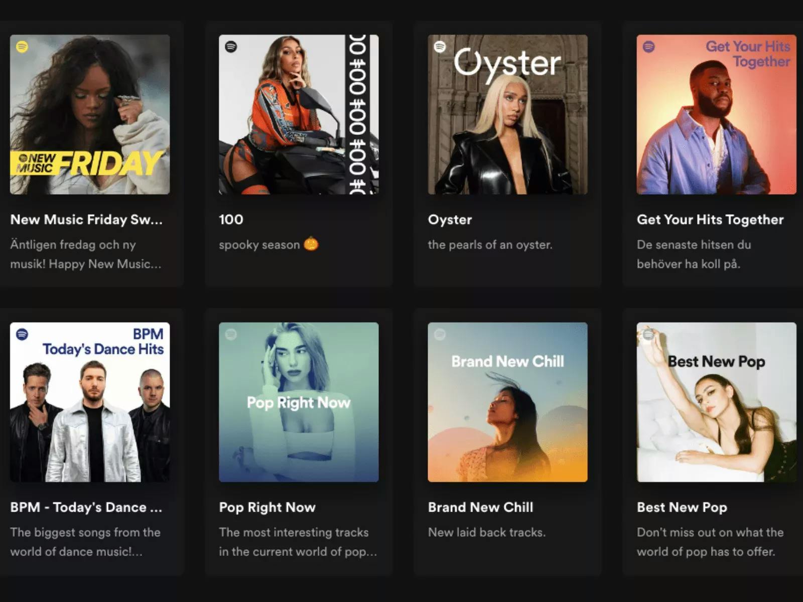 Screenshot of Spotify playlist